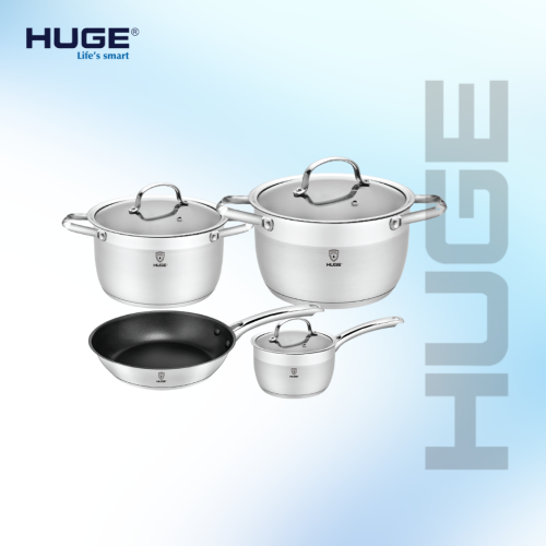 BỘ NỒI INOX 304 HUGE H-BN6804 LUX