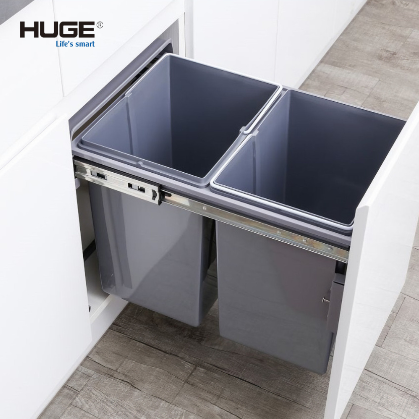 Thùng rác thông minh 2 ngăn gắn cánh HUGE