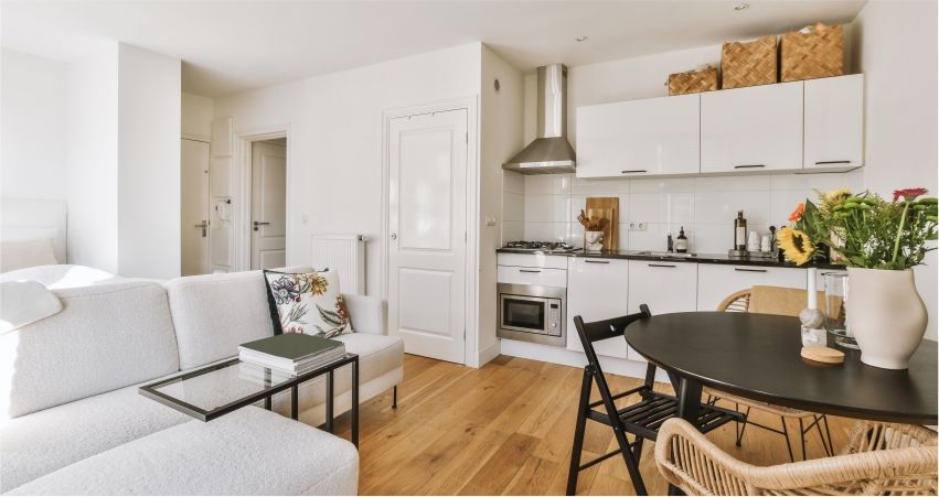 Thiết kế bếp mở một bức tường