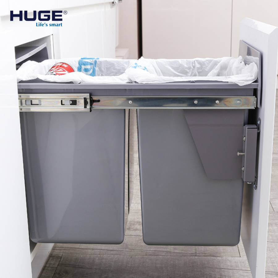 Thùng rác thông minh 2 ngăn gắn cánh HUGE
