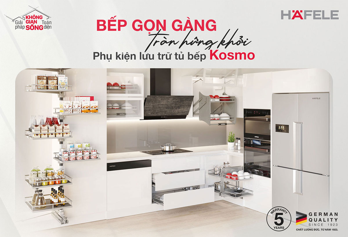 Đặc điểm nổi bật của phụ kiện tủ bếp thông minh Hafele