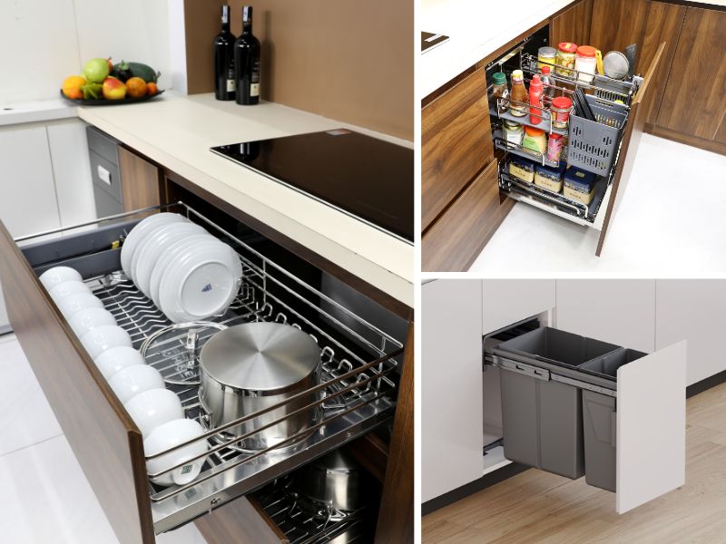 Phụ kiện tủ bếp thông minh cho nhà phố 