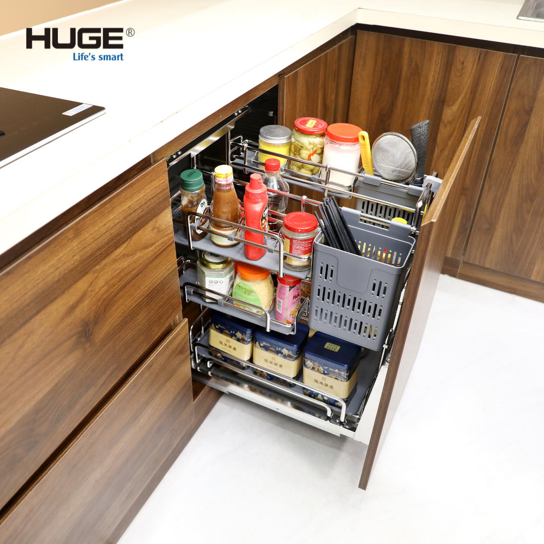 Tối ưu không gian lưu trữ – Giải pháp hoàn hảo cho căn bếp nhỏ Tối ưu không gian lưu trữ – Giá dao thớt gia vị trong tủ bếp