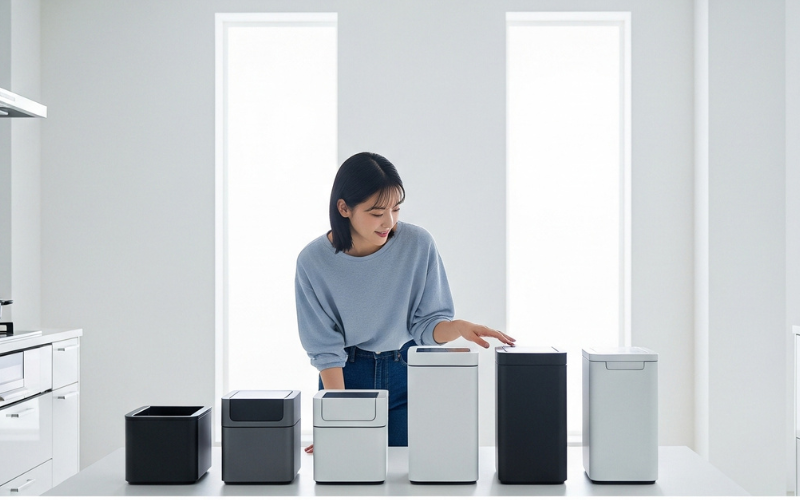 Kinh nghiệm chọn dung tích thùng rác thông minh phù hợp với gia đình.