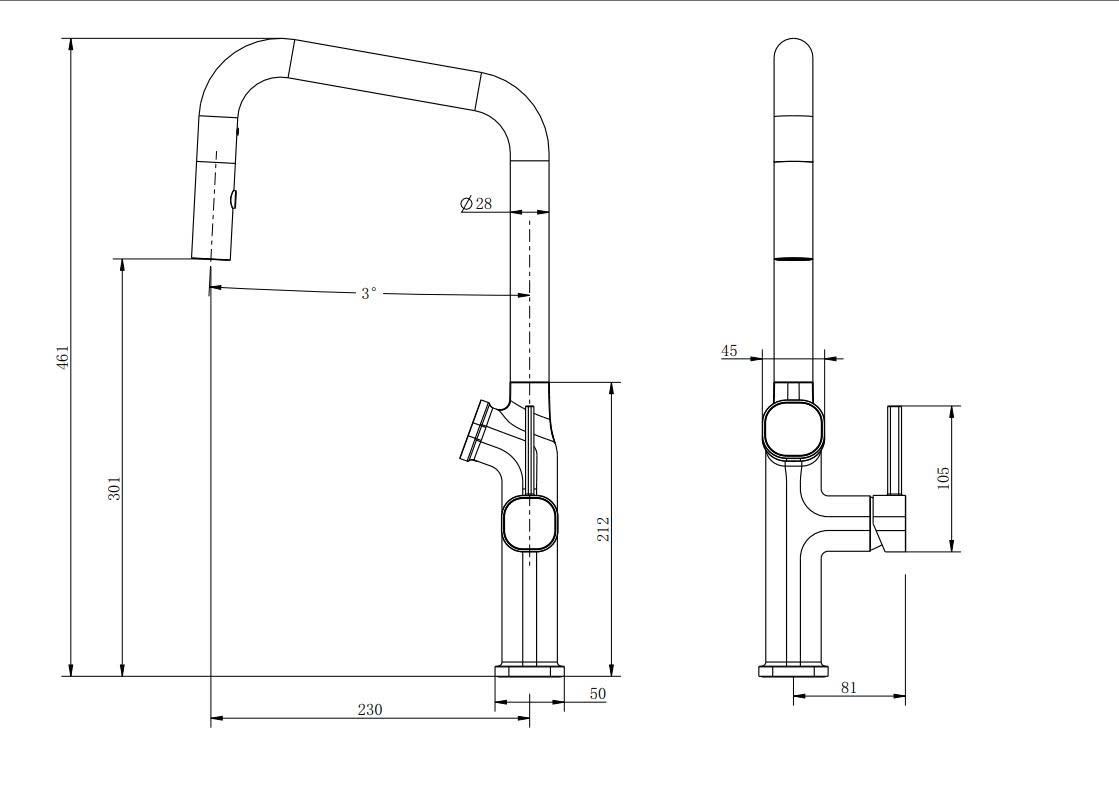 VÒI RỬA BÁT HUGE H-V2611PS-PRO 2 VÒI RỬA BÁT HUGE H-V2611PS-PRO - Ảnh 2